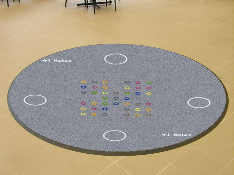 41 Holes 5 X 5 Rubber Backed Carpeted HD Round - The Personalized Doormats Company