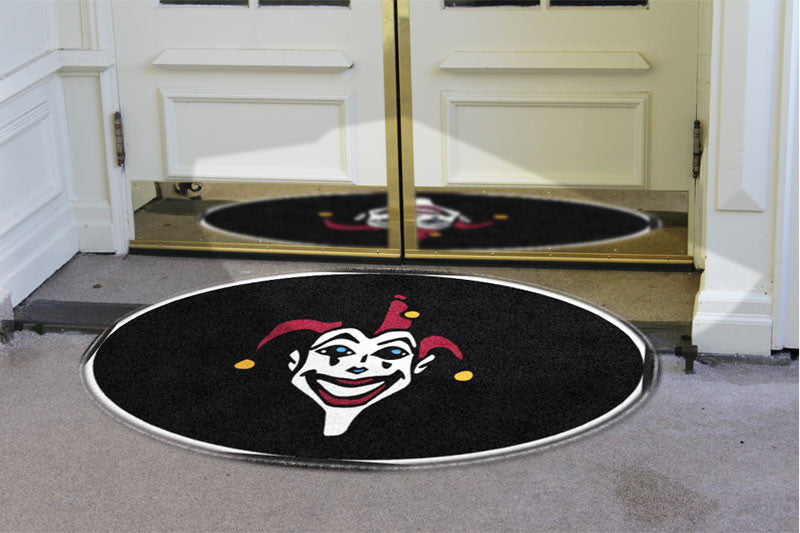 JOKERSWILD-ACEHIGH 3 x 5 Rubber Backed Carpeted HD Round - The Personalized Doormats Company