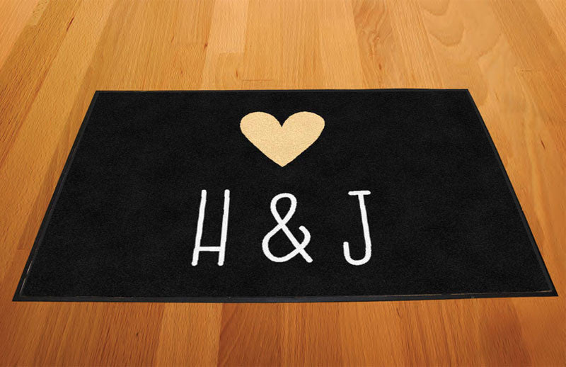 Hannah & Justin 2 X 3 Rubber Backed Carpeted HD - The Personalized Doormats Company