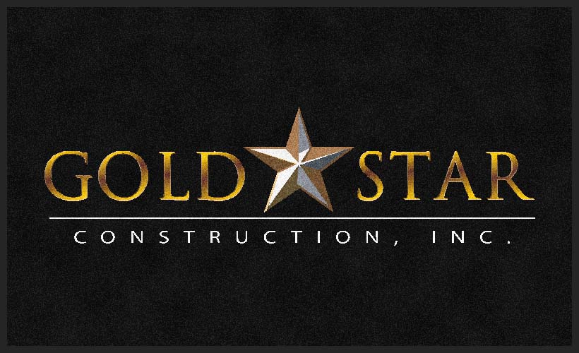 Gold Star Construction 3 X 5 Rubber Backed Carpeted HD - The Personalized Doormats Company