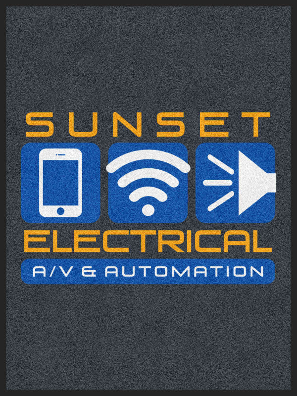 3x4 Sunset Electrical 3 X 4 Rubber Backed Carpeted HD - The Personalized Doormats Company