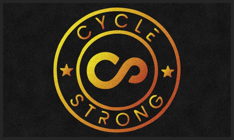 Cycle Strong 3 X 5 Rubber Backed Carpeted HD - The Personalized Doormats Company