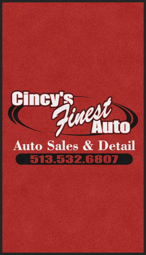 Cincy's Finest Auto 4 X 7 Rubber Backed Carpeted HD - The Personalized Doormats Company