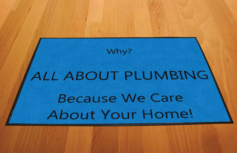 ALL ABOUT PLUMBING 2 x 3 Rubber Backed Carpeted HD - The Personalized Doormats Company