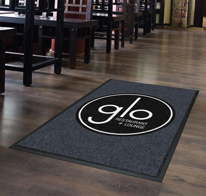 Glo Restaurant + Lounge 4 x 6 Rubber Backed Carpeted HD - The Personalized Doormats Company