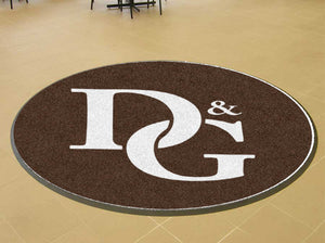 D&G Dental 2 4 X 4 Rubber Backed Carpeted HD Round - The Personalized Doormats Company