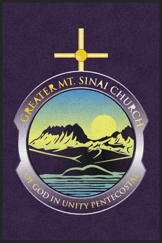 Greater MT. Sinai Church 4 X 6 Rubber Backed Carpeted HD - The Personalized Doormats Company