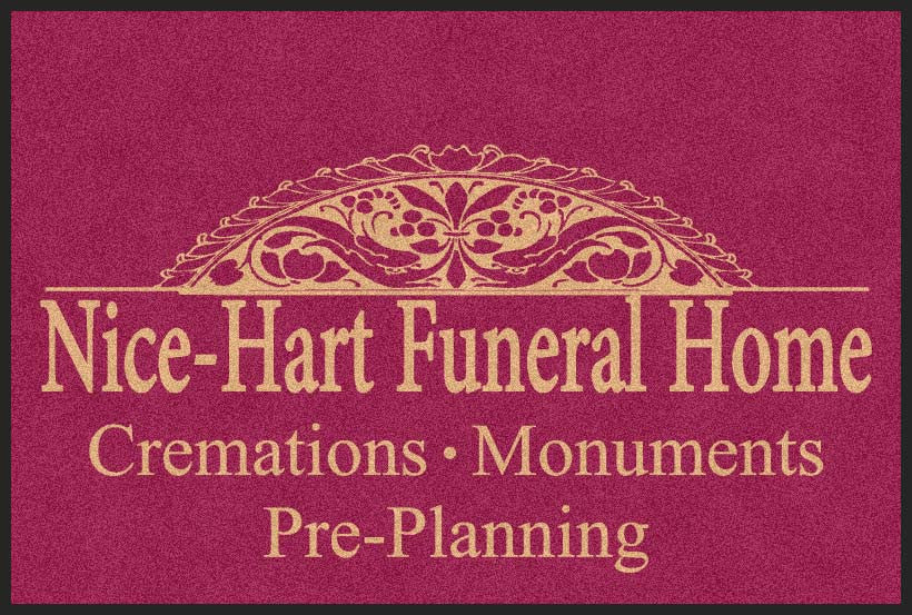 HART FUNERAL HOME 4 X 6 Rubber Backed Carpeted - The Personalized Doormats Company