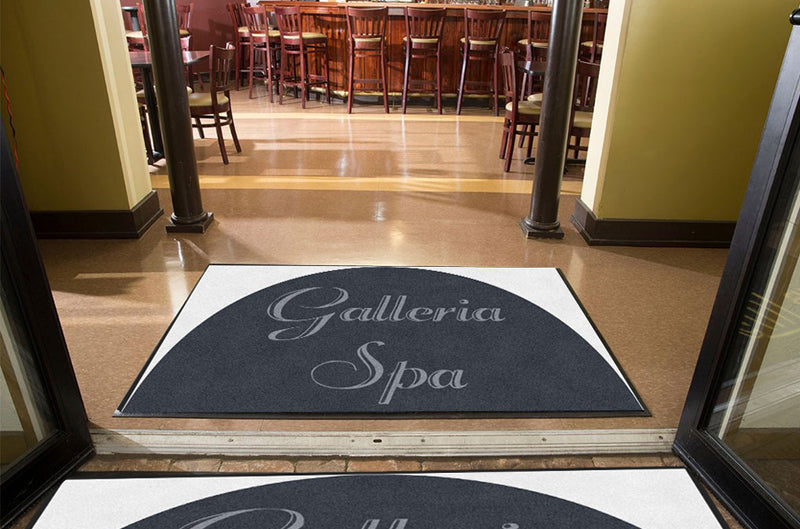 Galleria Spa 4 X 6 Rubber Backed Carpeted HD Half Round - The Personalized Doormats Company