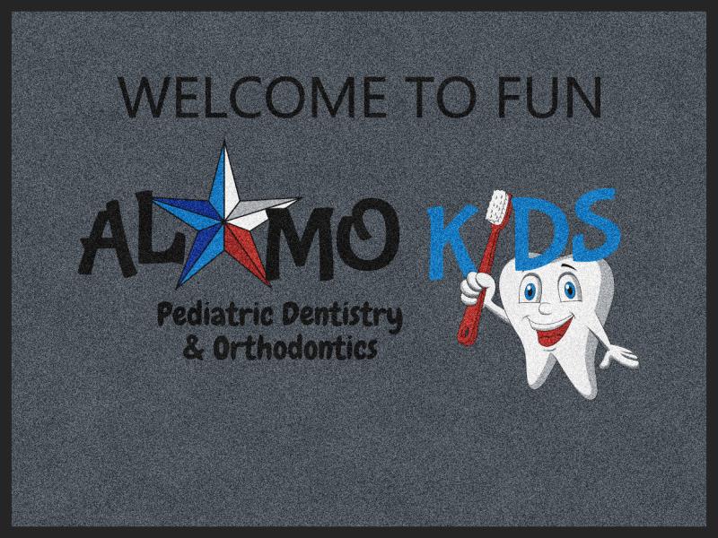 Alamo Kids Dental 3 X 4 Rubber Backed Carpeted HD - The Personalized Doormats Company