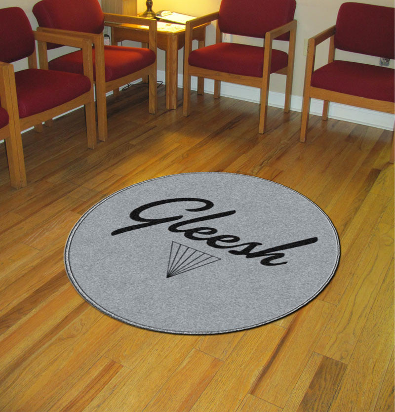 Gleesh Clothing 3 X 3 Rubber Backed Carpeted HD Round - The Personalized Doormats Company