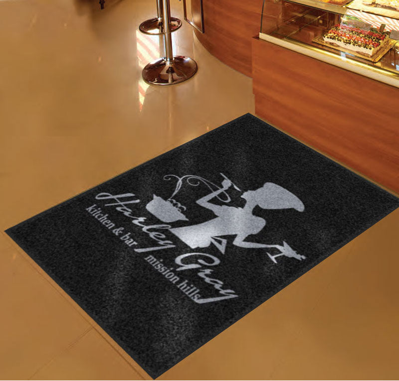 Harley Gray 3 X 5 Rubber Backed Carpeted HD - The Personalized Doormats Company