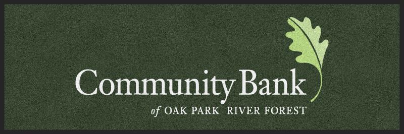 Community Bank Oak Park River Forest 2 X 6 Rubber Backed Carpeted HD - The Personalized Doormats Company