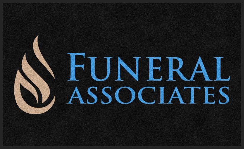 Funeral Associates 3 x 5 Rubber Backed Carpeted HD - The Personalized Doormats Company