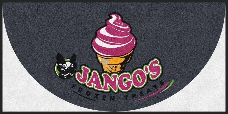 JANGO'S Frozen Treats 3 X 6 Rubber Backed Carpeted HD Half Round - The Personalized Doormats Company