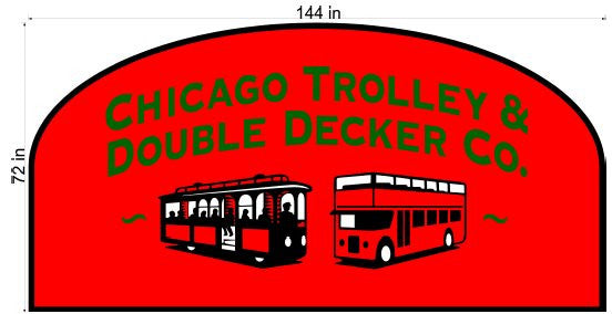 Chicago Trolley & Double Decker Co. 6' x 12' Luxury Berber Inlay - The Personalized Doormats Company