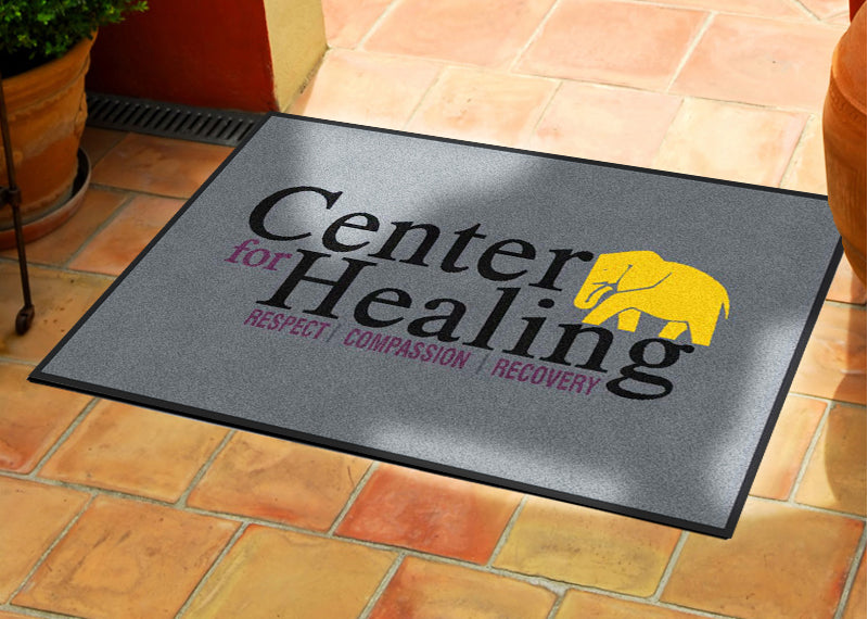 Center for Healing 2 X 3 Rubber Backed Carpeted HD - The Personalized Doormats Company