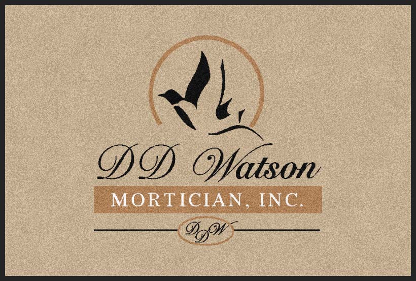 D. D. Watson Mortician, Inc 2 X 3 Rubber Backed Carpeted HD - The Personalized Doormats Company