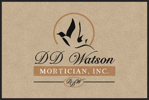 D. D. Watson Mortician, Inc 2 X 3 Rubber Backed Carpeted HD - The Personalized Doormats Company