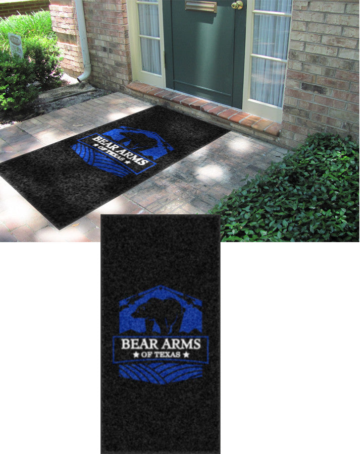 BEAR ARMS OF TEXAS 3 X 6 Rubber Backed Carpeted HD - The Personalized Doormats Company