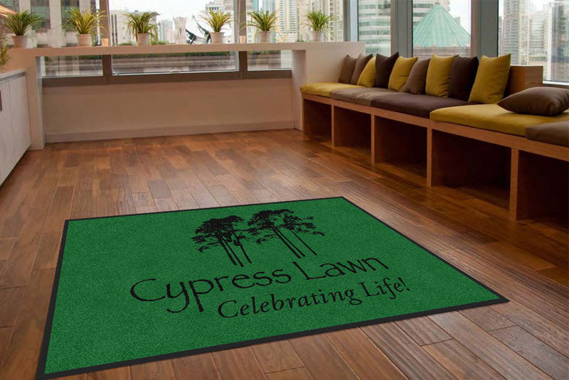 Cypress Lawn Cemetery 5 X 8 Rubber Backed Carpeted HD - The Personalized Doormats Company