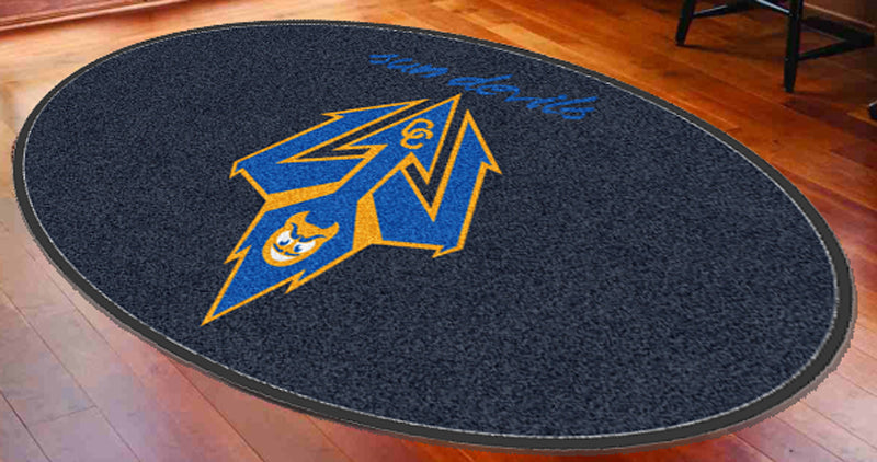 Charleston Collegiate Rug 4 X 6 Rubber Backed Carpeted HD Round - The Personalized Doormats Company