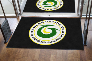 Charles Gracie Jiu-Jitsu 4 X 6 Rubber Backed Carpeted - The Personalized Doormats Company