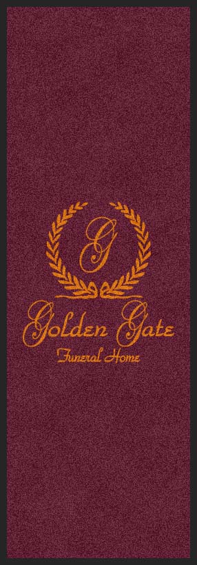 GOLDEN GATE FUNERAL HOMES 4 X 12 Rubber Backed Carpeted HD - The Personalized Doormats Company