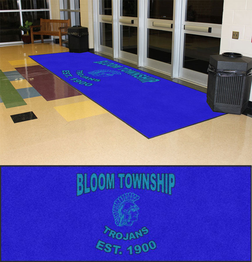 District 206 - Bloom School Est 1900 6 X 16 Rubber Backed Carpeted - The Personalized Doormats Company