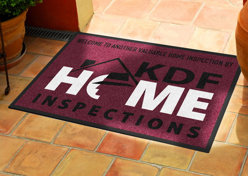 KDF Home Inspections 2 X 3 Rubber Backed Carpeted HD - The Personalized Doormats Company