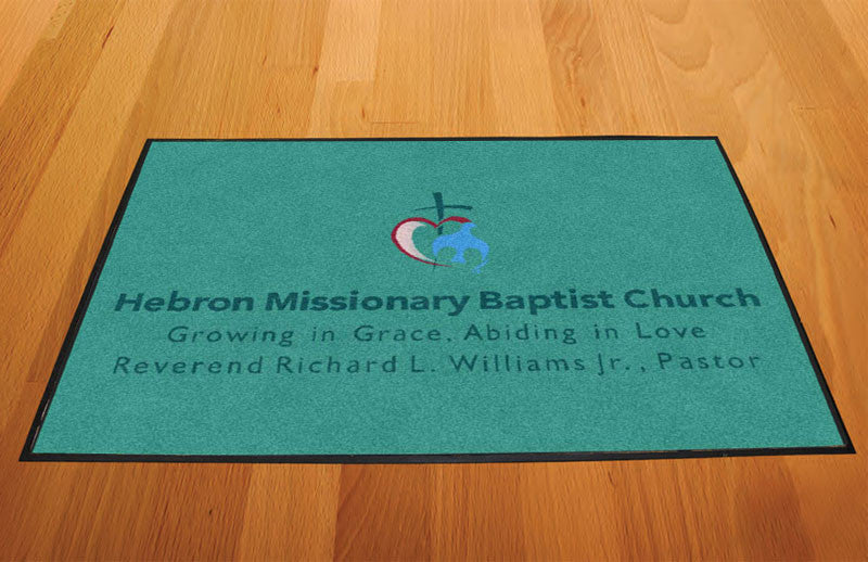Hebron Missionary Baptist Church 2 X 3 Rubber Backed Carpeted HD - The Personalized Doormats Company