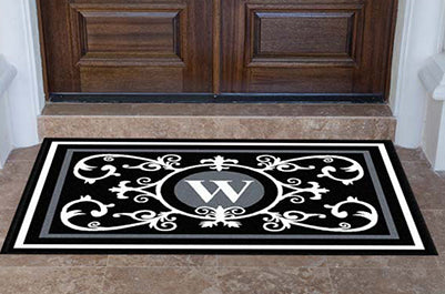 Edinburgh Estate Doormat Monogrammed Black & White