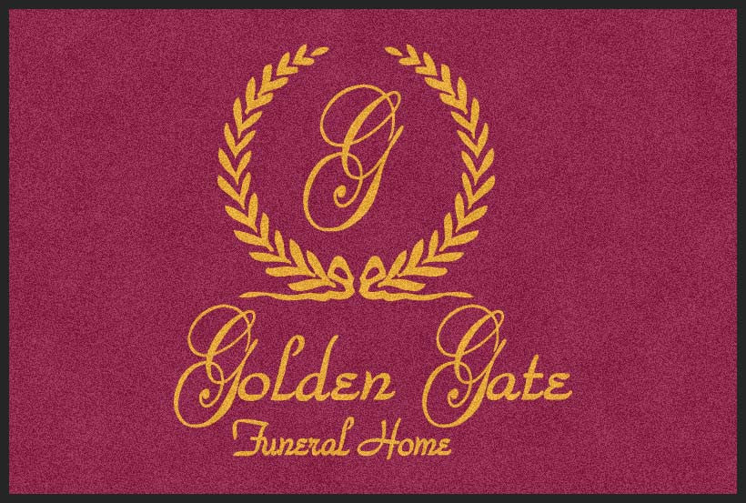 GOLDEN GATE FUNERAL HOMES 4 X 6 Rubber Backed Carpeted HD - The Personalized Doormats Company
