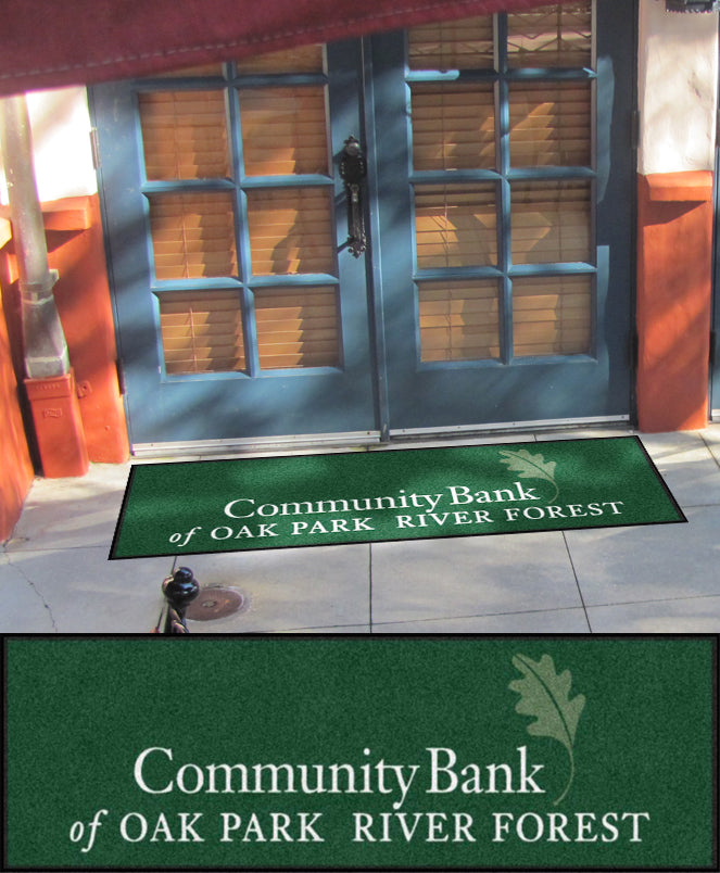 Community Bank Oak Park River Forest 2 X 6 Rubber Backed Carpeted - The Personalized Doormats Company