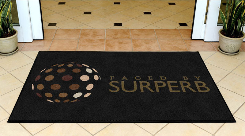 Faced By Superb! 3 X 5 Rubber Backed Carpeted HD - The Personalized Doormats Company