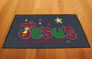 Happy birthday Jesus 2 X 3 Rubber Backed Carpeted HD - The Personalized Doormats Company