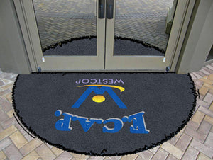 E.C.A.P. 3 X 5 Rubber Backed Carpeted HD Half Round - The Personalized Doormats Company