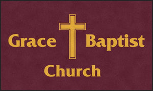 Grace Baptist Church 6 X 10 Rubber Backed Carpeted HD - The Personalized Doormats Company