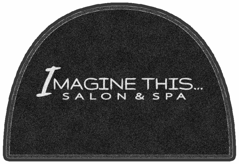 Imagine This Salon § 2 X 3 Rubber Backed Carpeted HD Half Round - The Personalized Doormats Company
