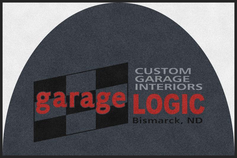 Garage Logic #2 § 4 X 6 Rubber Backed Carpeted HD Custom Shape - The Personalized Doormats Company