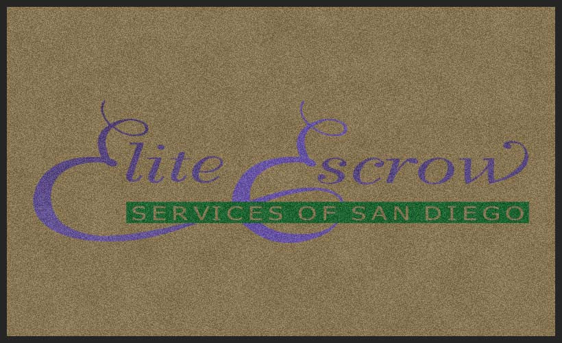 Elite Escrow Services 3 X 5 Rubber Backed Carpeted HD - The Personalized Doormats Company
