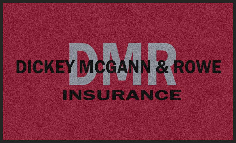 Dickey McGann & Rowe Insurance 3 X 5 Rubber Backed Carpeted HD - The Personalized Doormats Company
