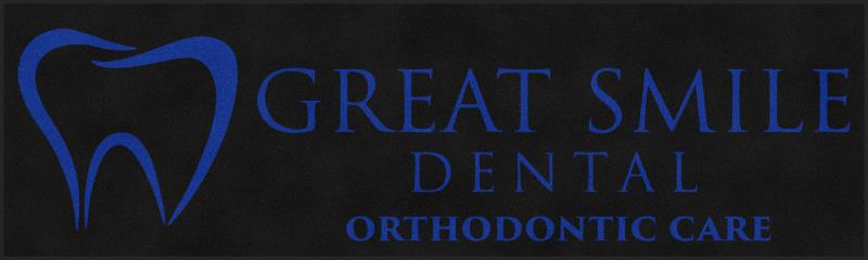 Great Smile Dental 4.5 X 15 Rubber Backed Carpeted HD - The Personalized Doormats Company