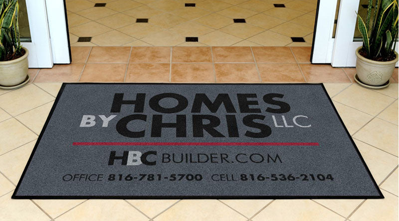 Homes by Chris 3 x 5 Rubber Backed Carpeted HD - The Personalized Doormats Company