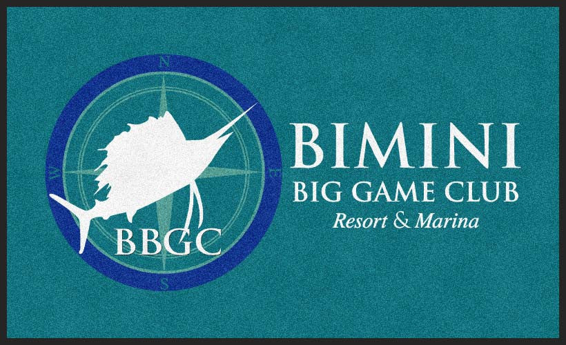 Bimini Big Game Resort & Marina 6 x 10 Rubber Backed Carpeted HD - The Personalized Doormats Company