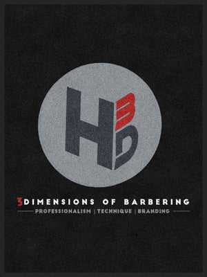 3 DIMENSIONS BARBERSHOP 3 X 4 Rubber Backed Carpeted HD - The Personalized Doormats Company