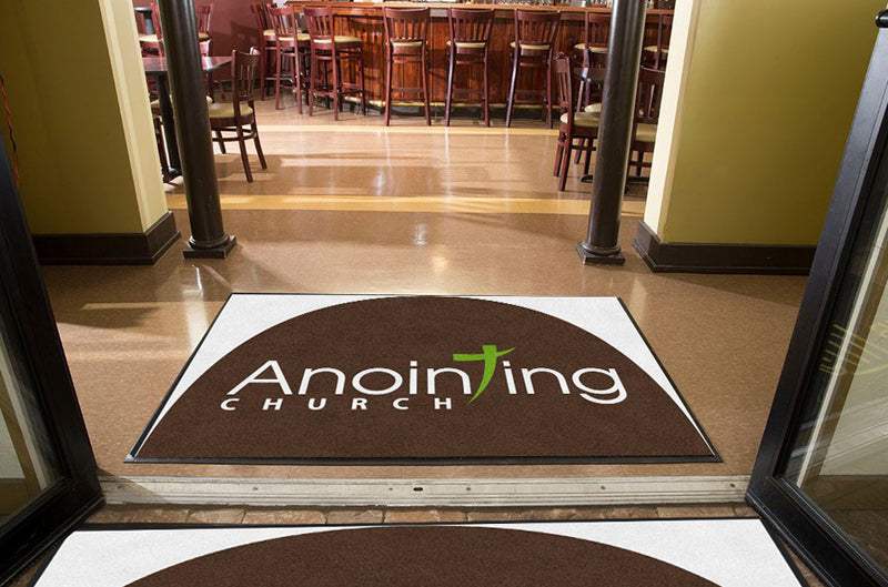 Anointing Church 4 X 6 Rubber Backed Carpeted HD Half Round - The Personalized Doormats Company