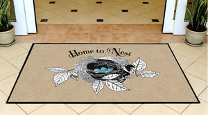 Home to Nest 3 X 5 Rubber Backed Carpeted HD - The Personalized Doormats Company