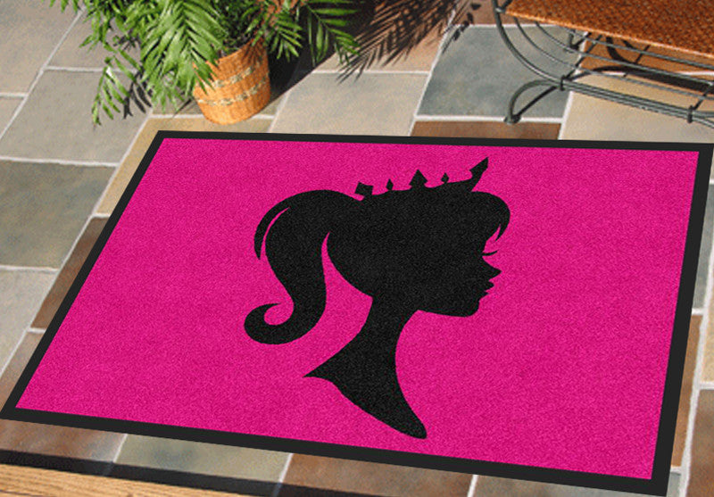 Head Silhouette 2 X 3 Rubber Backed Carpeted - The Personalized Doormats Company