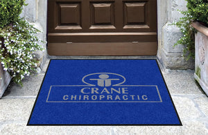 Crane Chiropractic 3 X 3 Rubber Backed Carpeted HD - The Personalized Doormats Company